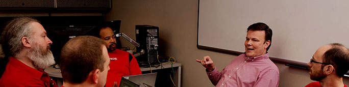 Professor and students in a classroom