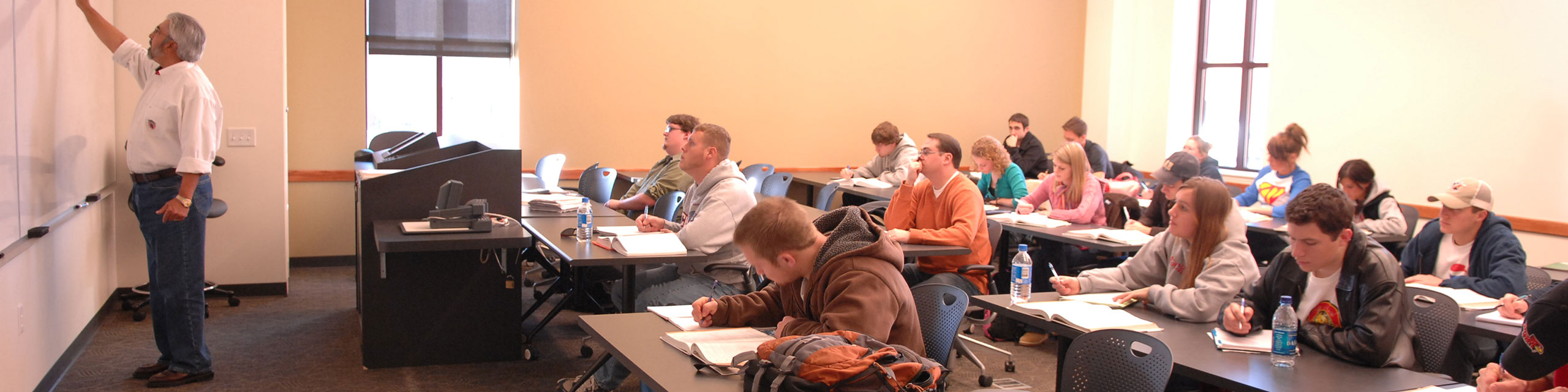 Students and teacher in a classroom