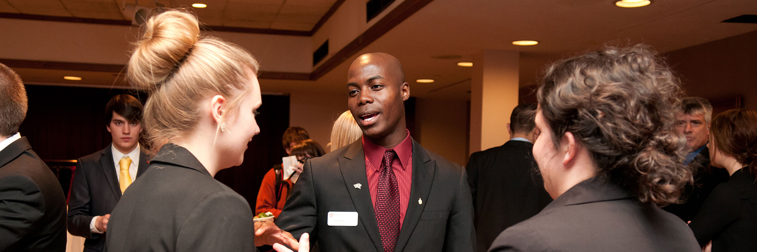 Students talking on a Redbird Career event